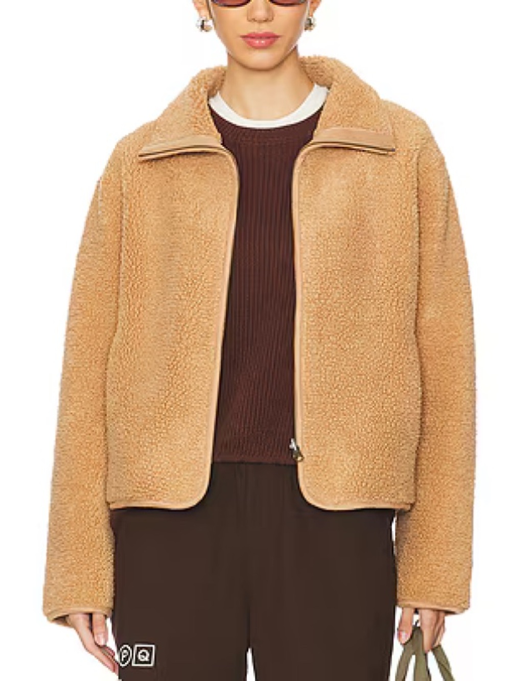 Velvet by Graham & Spencer Women L Tan Reversible Reba Sherpa Jacket NWT
